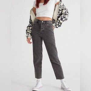 PacSun High Waisted Straight Leg Jeans in Black Size 25